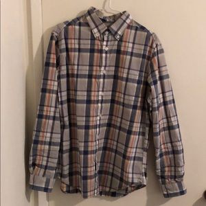 Plaid Long Sleeve Button Down Collar Shirt